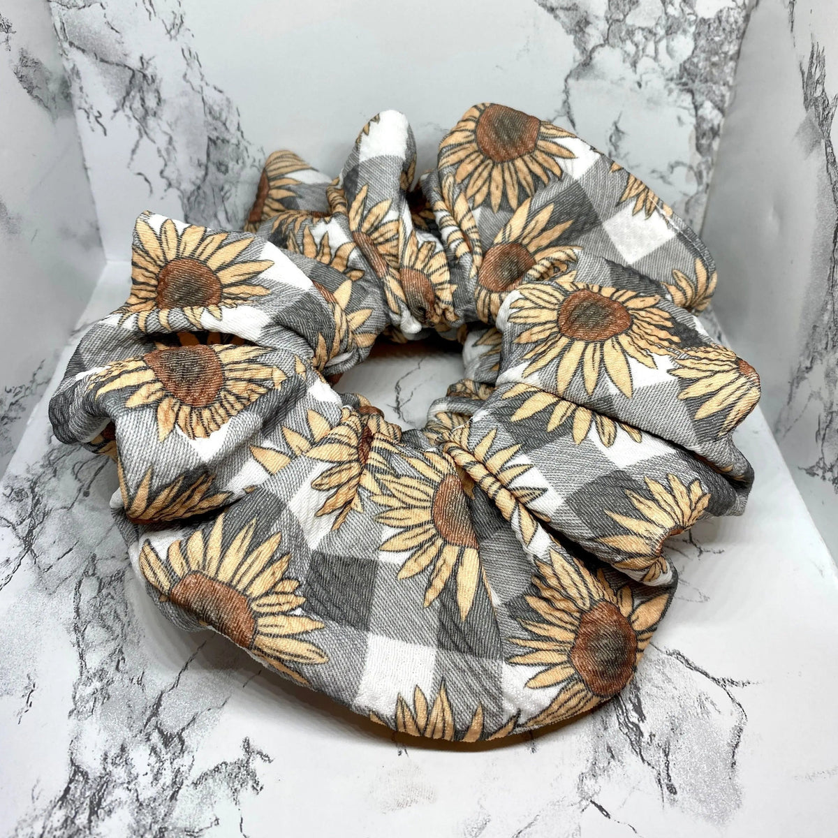 Buffalo Sunflower Bullet Scrunchie