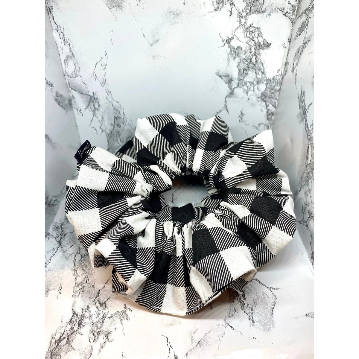 Black and White Buffalo Scrunchie