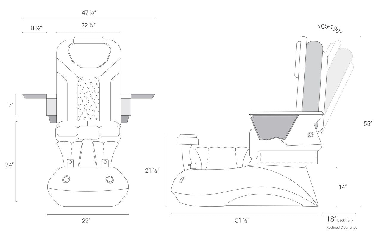LOTUS II PEDICURE SPA WITH FX CHAIR TOP