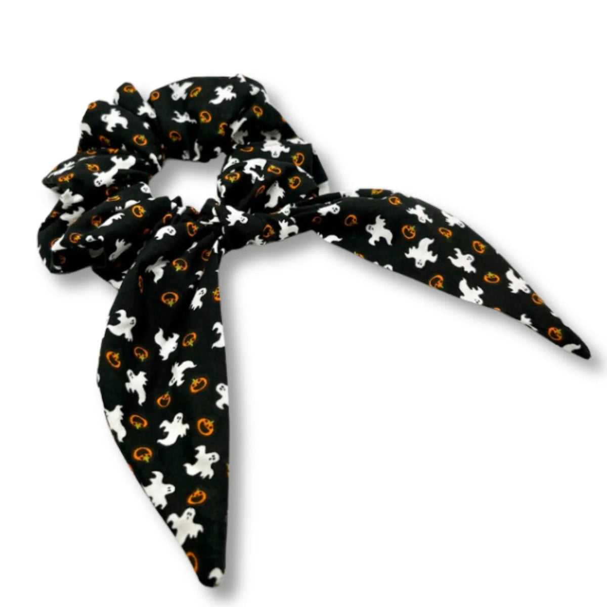 Mini Ghost and Pumpkin Tie Scrunchie