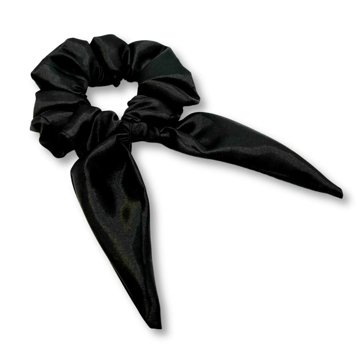 Mini Black Silk Tie Scrunchie