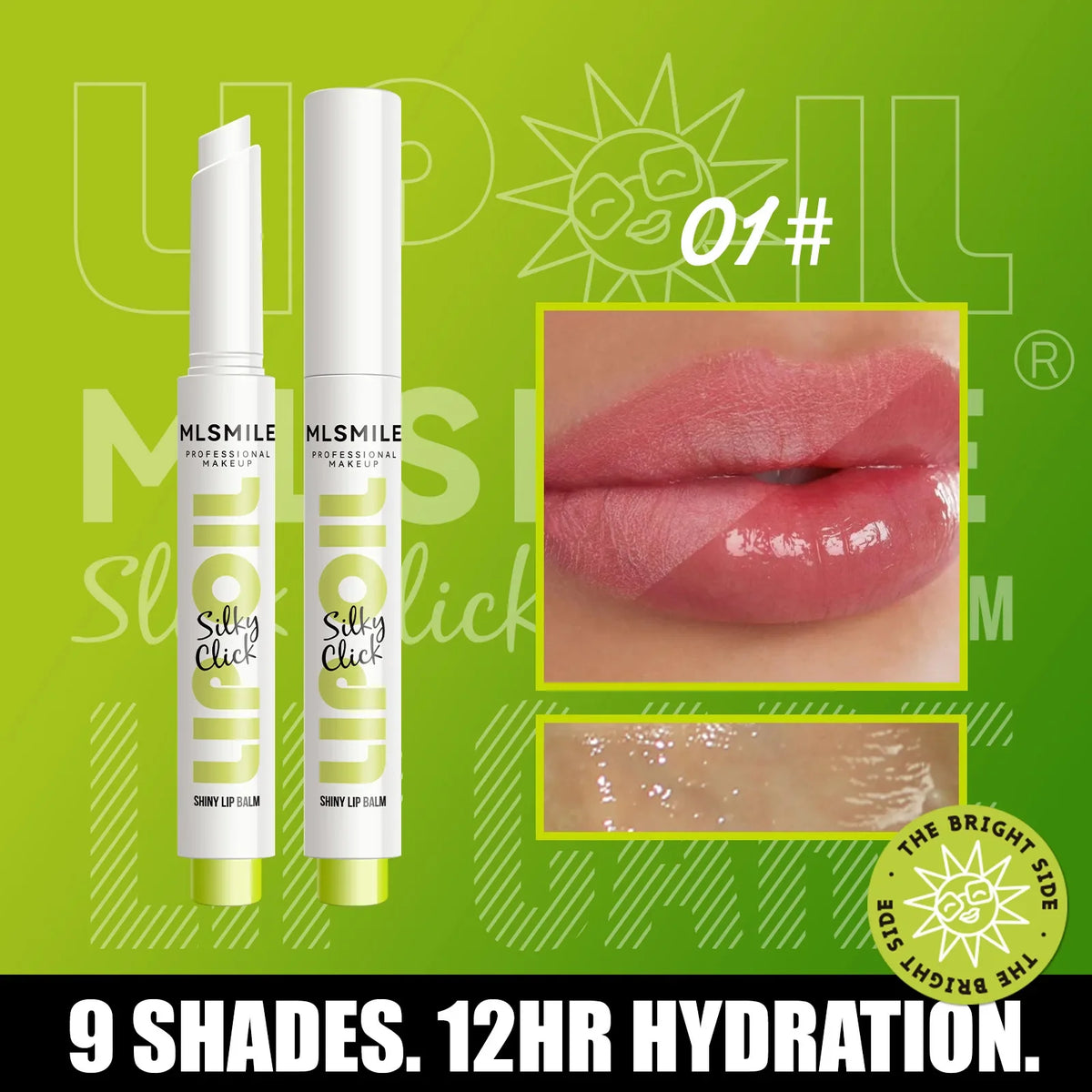 multicolor Silky Click Lip Care Hydrating Solid Lip Gloss with Radiant Mirror Shine, Effortless Press Long-Lasting