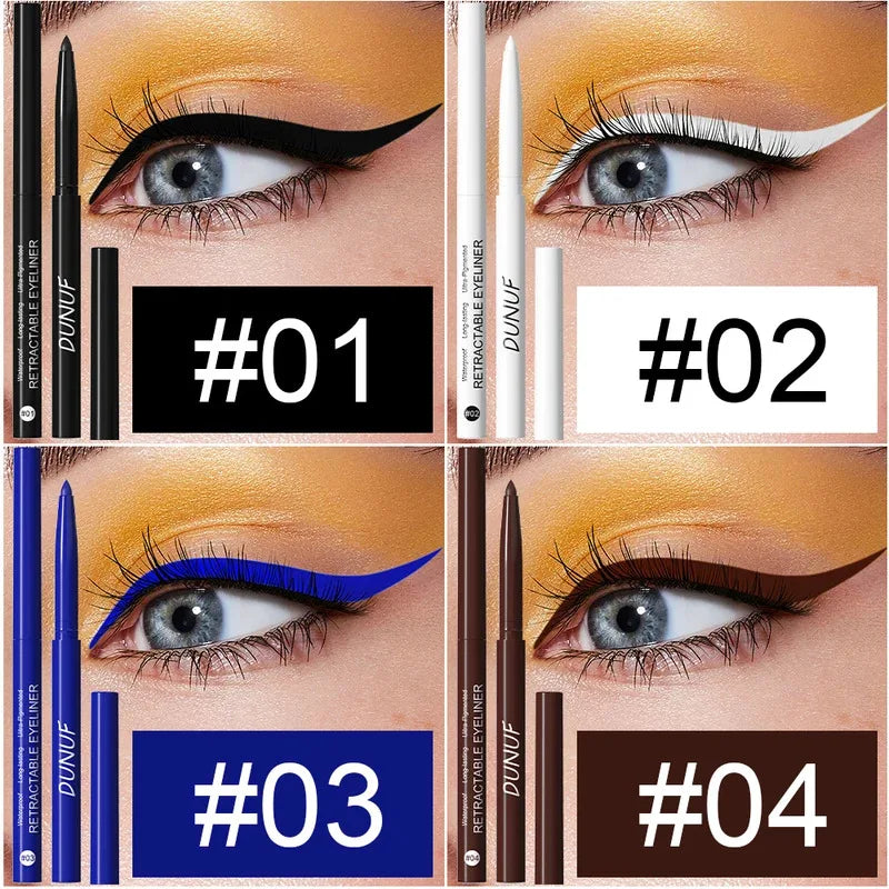 4 Pcs/set Retractable Eyeliner Durable Waterproof Eyeliner Pencil Non-smudging Soft Easy to Operate Sweat