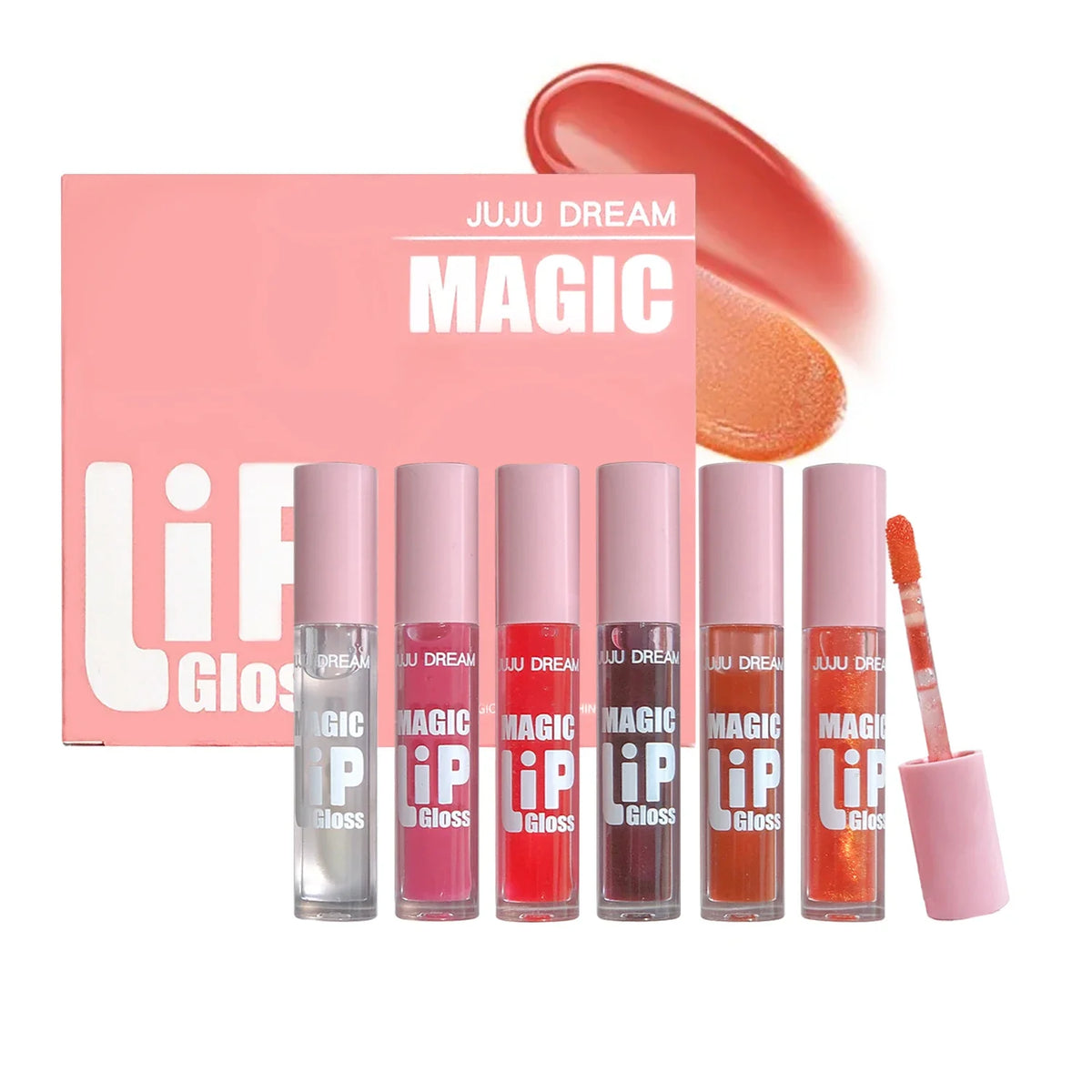6 pcs Fine Sparkling Lip gloss set - Easy to color, non-stick,non-fading, moisturizing & shiny lip gloss set, a gift for ladies
