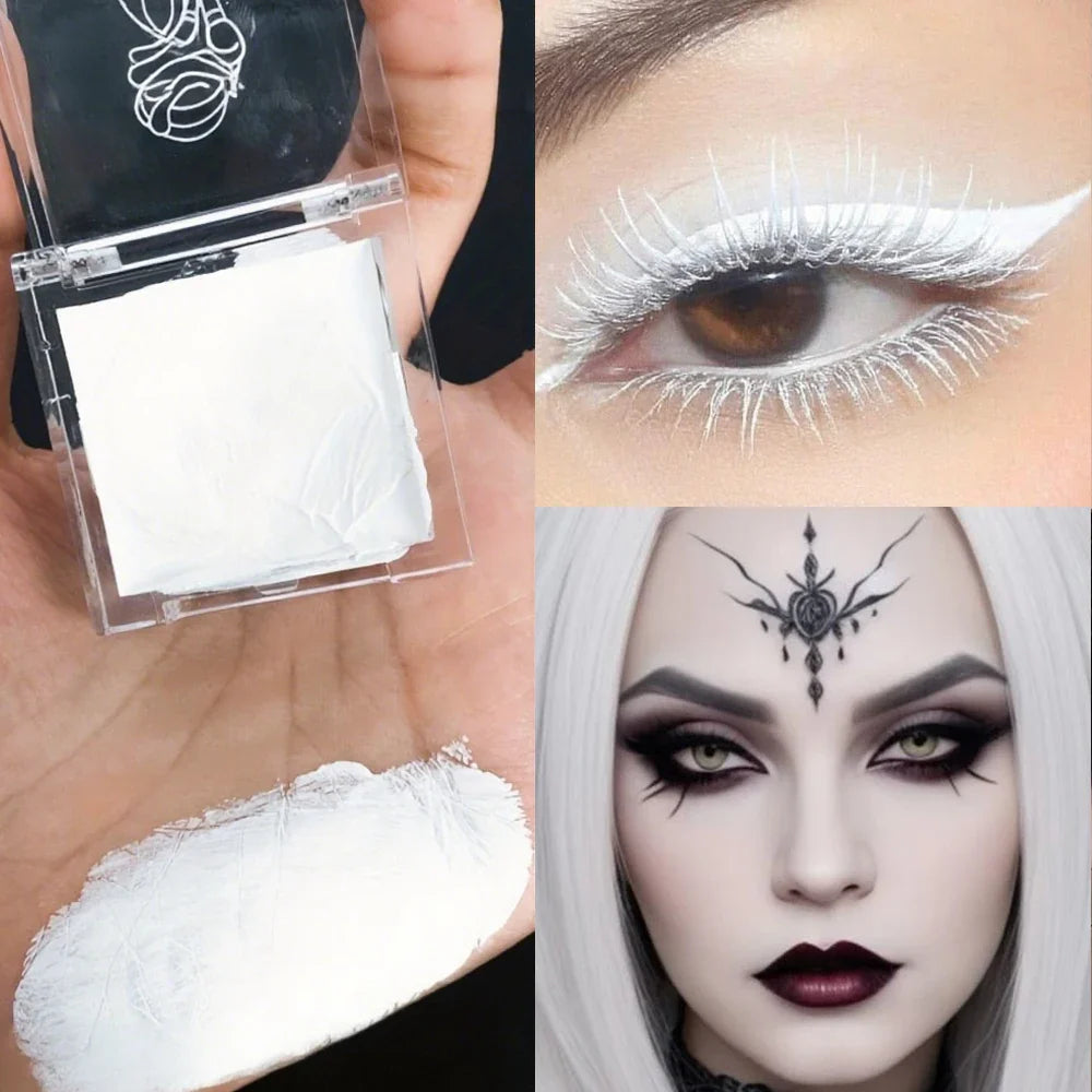 Matte Light White Liquid Foundation Cream Full Coverage Long-Lasting Black&White Cosplay Festival Makeup for All Skin Types