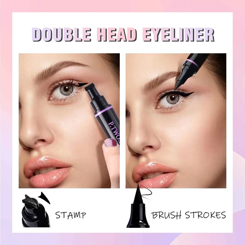 PTWOP 2-Piece Winged Eyeliner Stamp & Liquid Pencil - Black