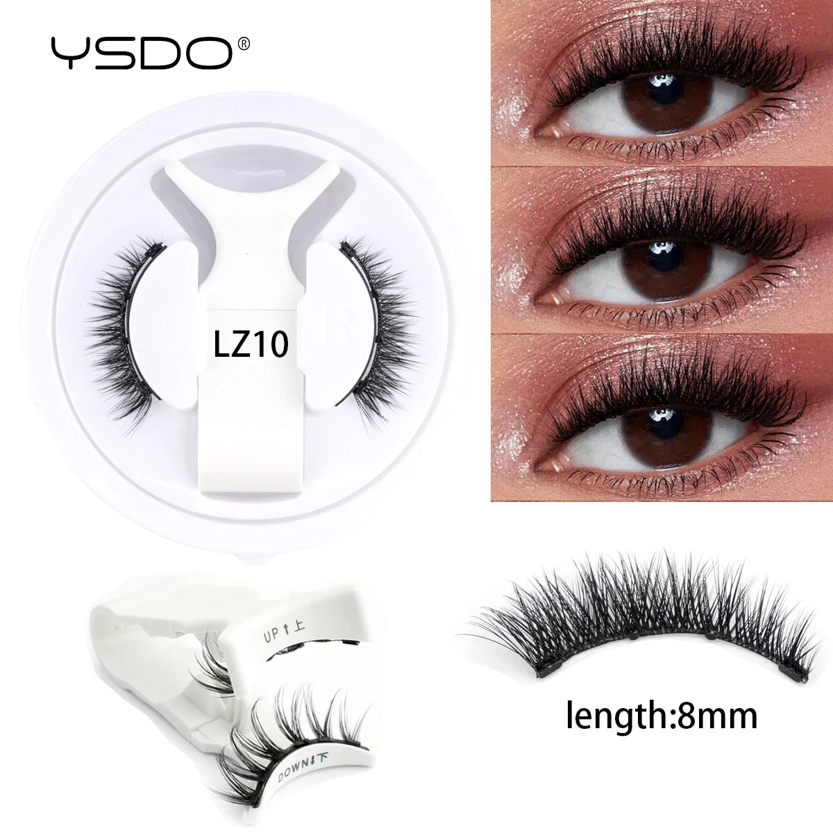 YSDO Magnetic Eyelashes Reusable Winged Magnetic 3D Mink lashes Long-Lasting No Glue Needed False Eyelashes with Tweezer Makeup