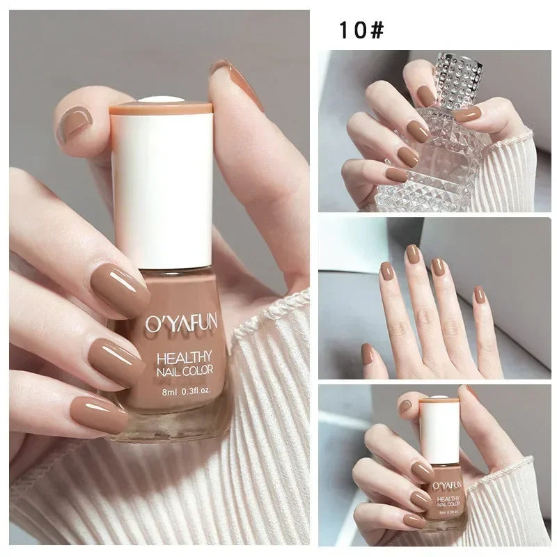 8ml Matte Waterproof No-bake Nail Polish Nail Art Tearable Quick Dry Normal Without Lamp Nail Polish Glitter Sequins UV Varnish