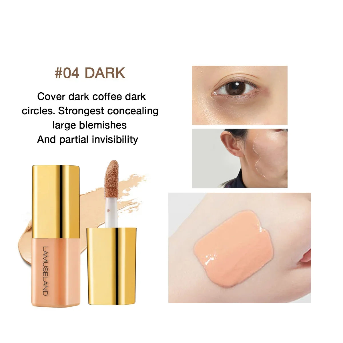 Wheat Tone Moisturizing Liquid Concealer Oil Control Invisible Full Coverage Pores Dark Circles Ivory Foundation Cream Makeup