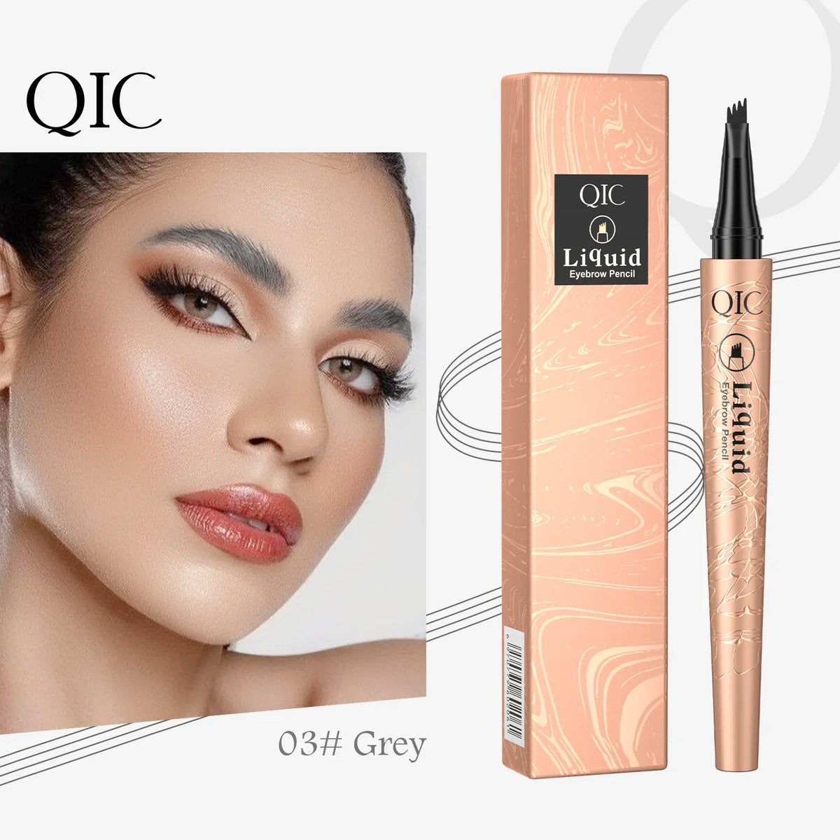 Eyebrow Pencil Liquid Waterproof Eyebrow Pencil Smudge-proof Brow Pencil With 4 Tip Microblade Eyebrow Pen Long-lasting Natural
