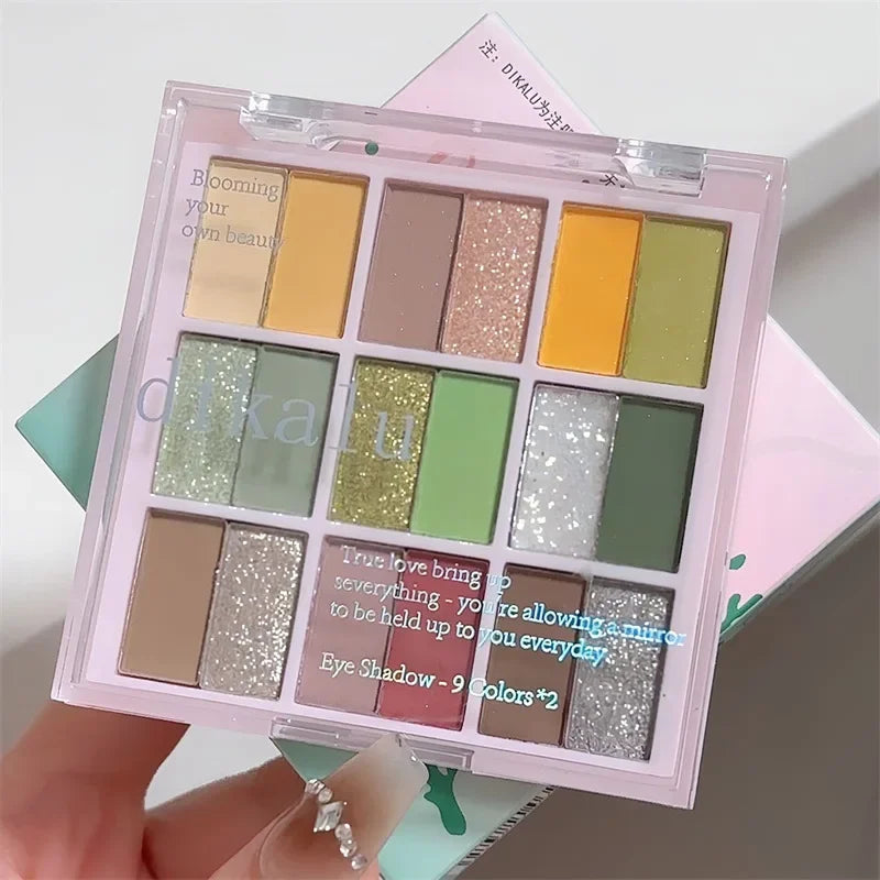 18 Colors Color Blocking Eyeshadow Palette Korean Makeup Summer Ice Cream Color Eyeshadow Pink Purple Makeup Palette Cosmetics