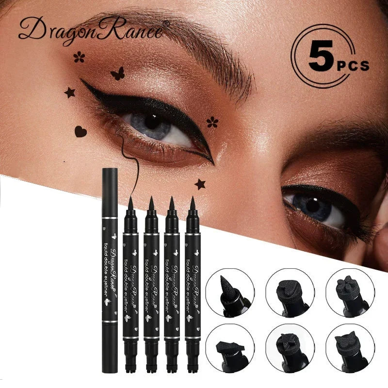 Dragon Ranee Double head Star Seal Eyeliner waterproof non-smudging novice heart plum embellished eye tail eyeliner