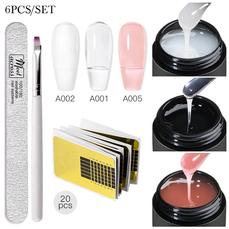 Baby Boomer Extension Nail Gel Set UV Builder Ombre Nails Camouflage Quick Extension Gel Extended Nails Art Gel Kits Manicure