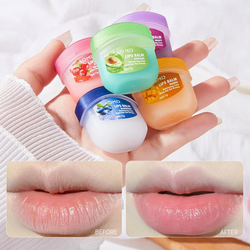 8pcs/box Fruits Lip Balm Sets Moisturizing Lipstick Makeup Base Moisturizer Lip Balm Anti-Cracking Lips Skin Care
