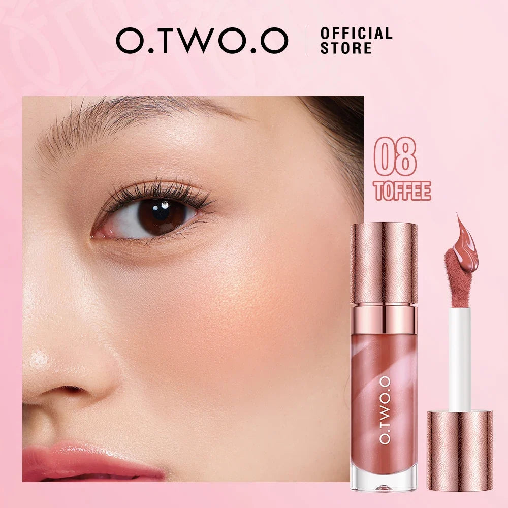 O.TWO.O Liquid Blush Face Blusher Moisturizing Long Lasting Natural Silky Weightless Matte High Pigment Matte Blush Face Makeup