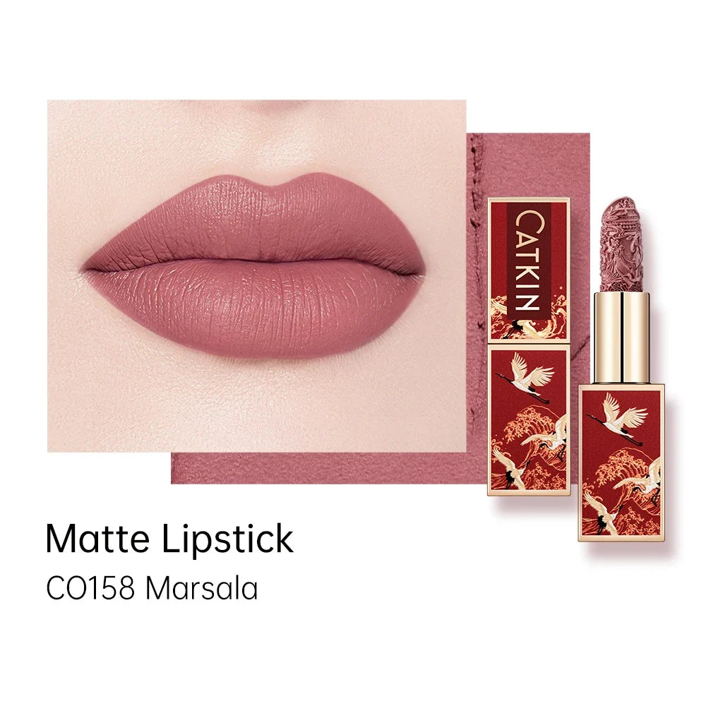 CATKIN Makeup Velvet Matte Lipstick, Hydrating Satin Long Lasting lipstick with Smooth and Creamy Texture, 3.6g