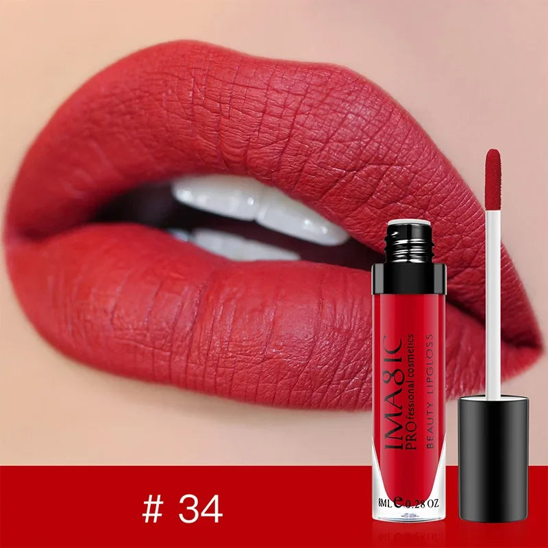 IMAGIC matte 28 color Sexy Matte Lipstick lipgloss Waterproof Long Lasting Gloss Beauty makeup lip gloss fashion lip
