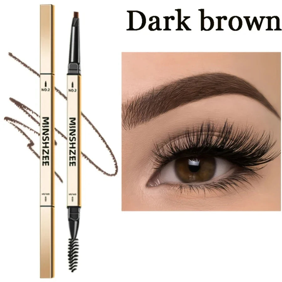 Waterproof Matte Eyebrow Pencil with Brush - Brown Long-Lasting