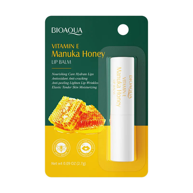 BIOAOUA Vitamin E Honey Lip Balm Moisturizing Anti Cracking Nourishing Nourishing Lipstick Lips Skin Care Products