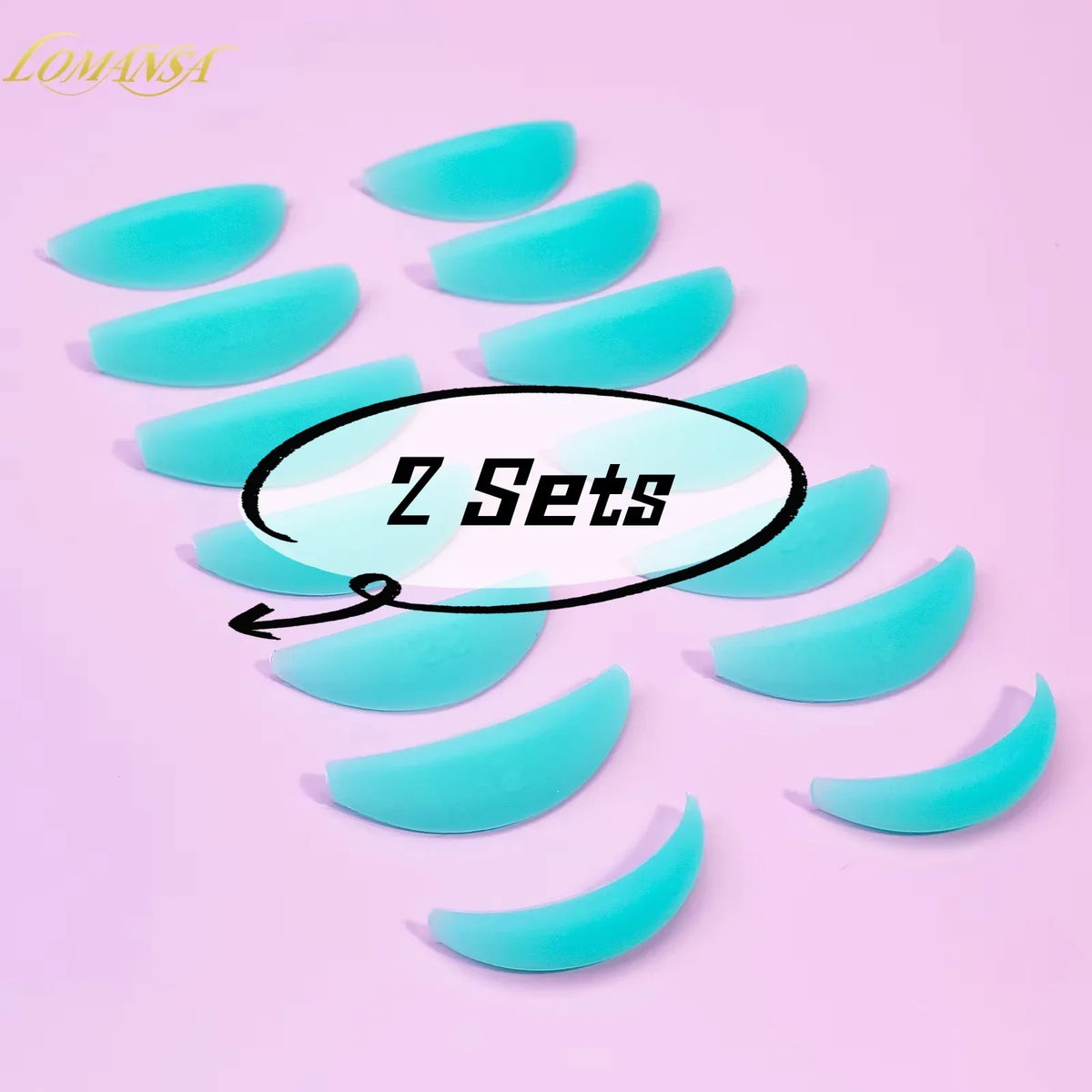 Lomansa 7 Pairs L Curl Silicone Eyelash Perm Pads Sticky Lashes Rod Shield Lifting 3D Eyelash Curler Accessories Makeup Tools