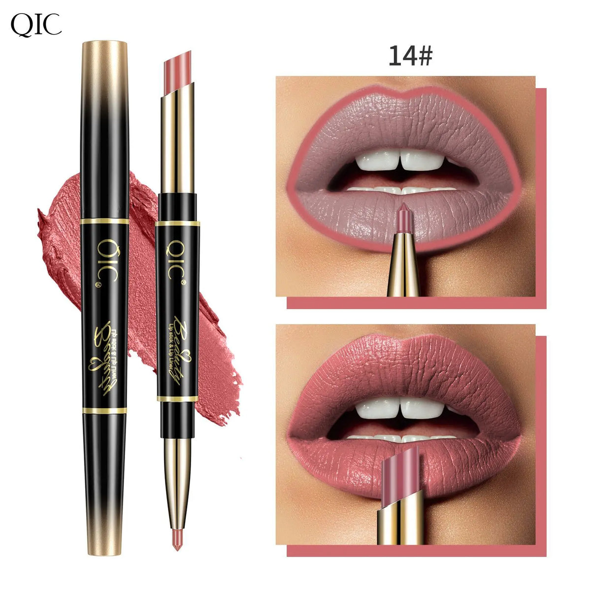 2 IN 1 Lip Liner Waterproof Nude Matte Lipstick Pencil Sexy Red Long Lasting Double Ended Lipliner Makeup Cosmetics For Women