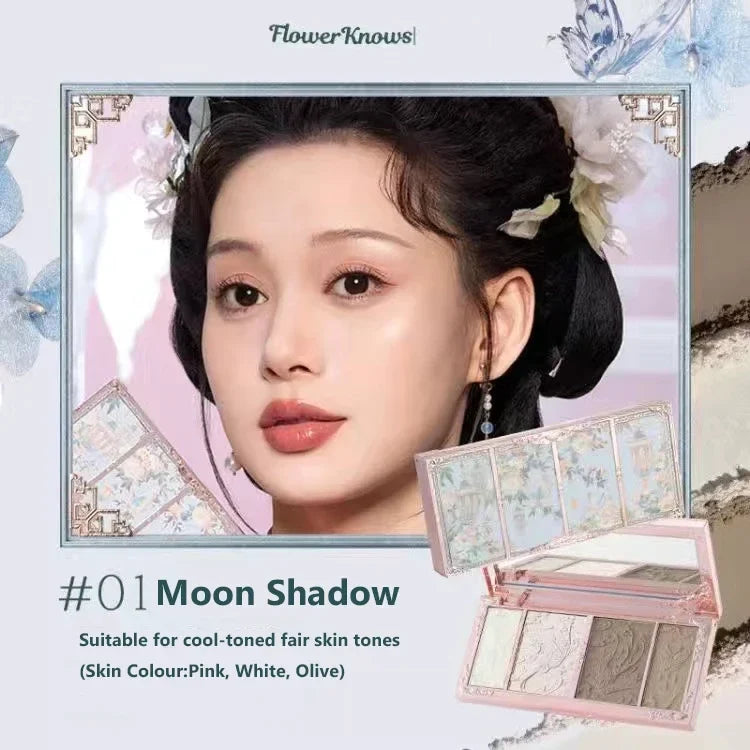 Flower Knows Chocolate Wonder-Shop Highlighter Contour Powder Face Palette For Women Bronzer Illuminator original highend makeup