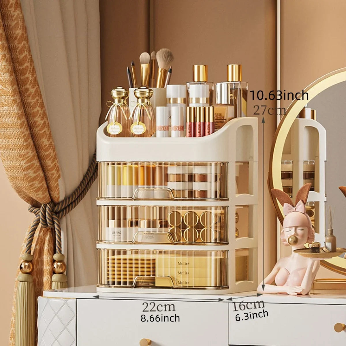 1pc Multi-layer Makeup Storage Box,Cosmetics Storage For Skin Care,Eyeshadow,LotionsLipstick,Great For Dresser,Bathroom,Bedroom