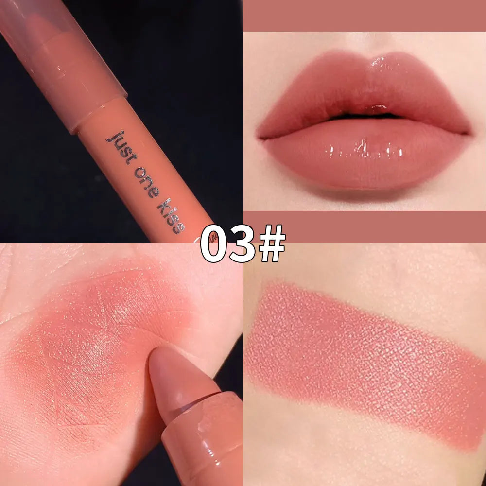 Bright Lipstick Easy to Color Lipstick Color Moisturizing Lip Gloss Easy to Color Lip Glaze Rotating Bright Lipstick Pen Lip Gloss Lipstick European and American Style Nude Brown Red Pink Lipstick Masquerade Lipstick Pen Lip