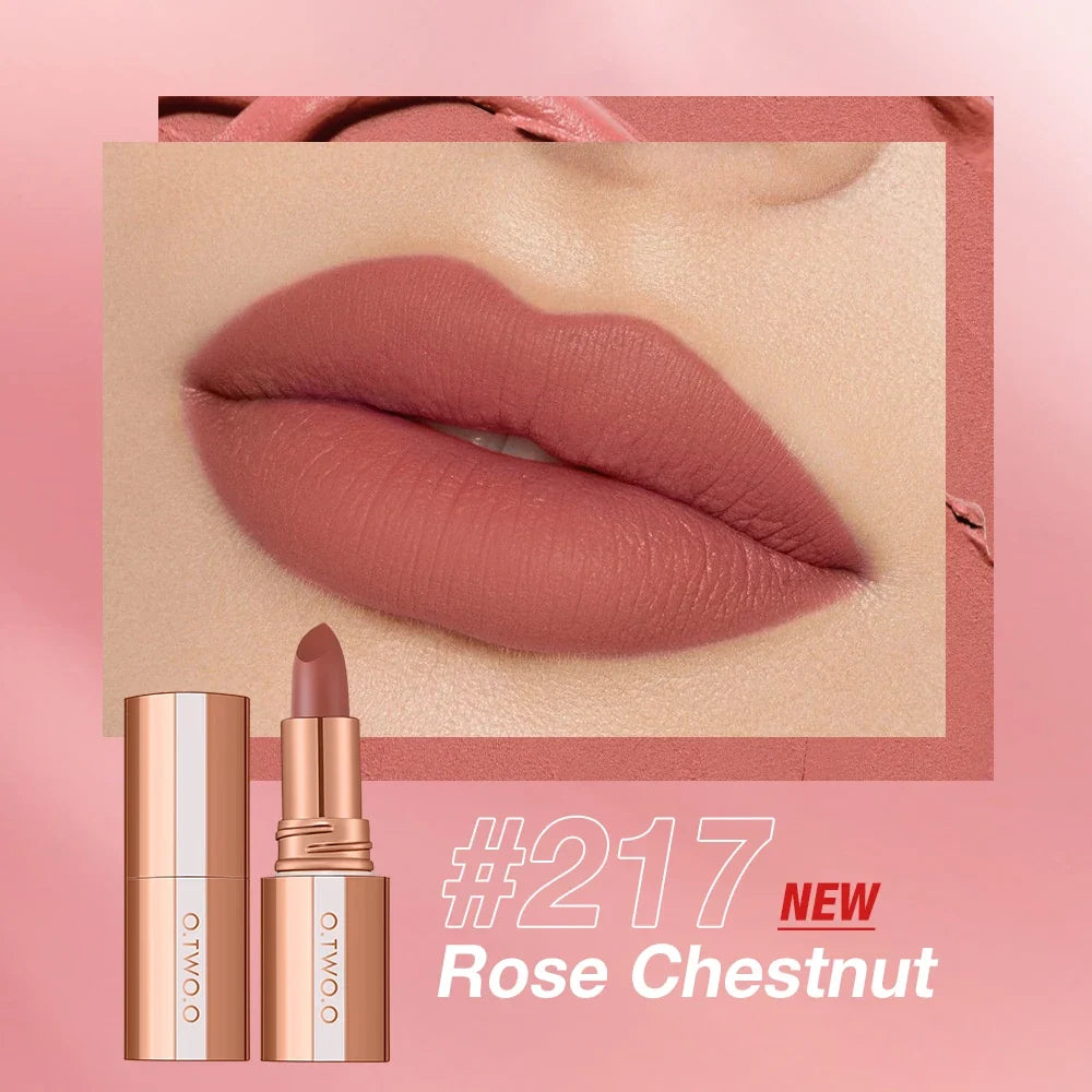 O.TWO.O Matte Lipstick Lip Tint 14 Colors Waterproof Long Lasting Non-transfer Smooth Highly Pigmented Velvet Lip Sticks Makeup