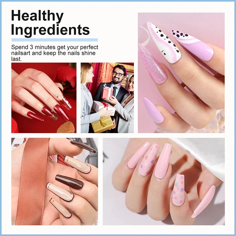 Professional Nail Gel Set, Manicure Tools Kit And Nail Lamp 18 Colors Varnish UV Gel Nail Polish Kit Contains Nail Drill Machine