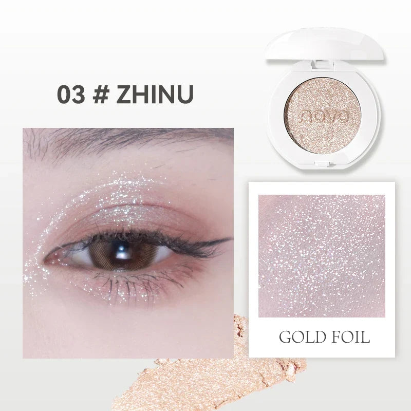 Single Glitter Eyeshadow, Lightweight Glitter And Matte Eyeshadow, Long Lasting, Smudge Proof, Shimmer Eyeliner And Blush Look