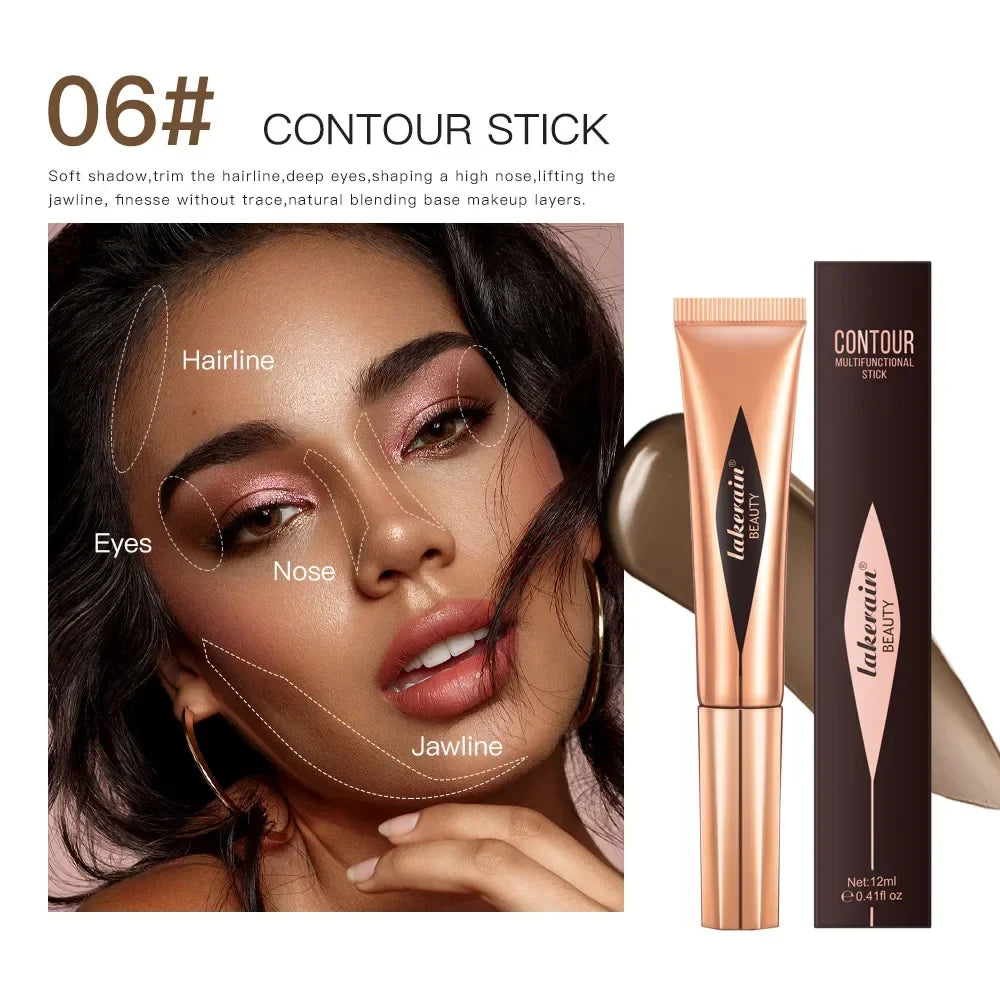 Multifunctional Makeup Pen Liquid Blush Bronzer Contouring Highlighter Pearlescent Fine Flash Sponge Tip Beauty Cosmetics Stick