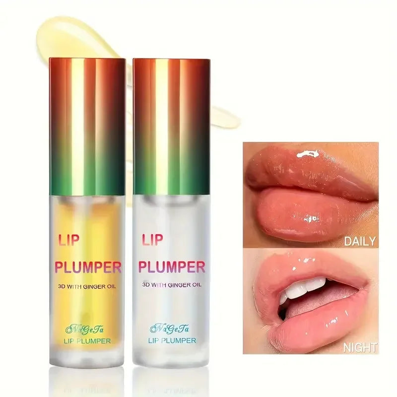 1/2Pcs Ginger And Mint Lip Plumper Oil Radiant,Plumping Lip Volumizing Serum for Smoother,Fuller Lips for Youthful and Sexy Look