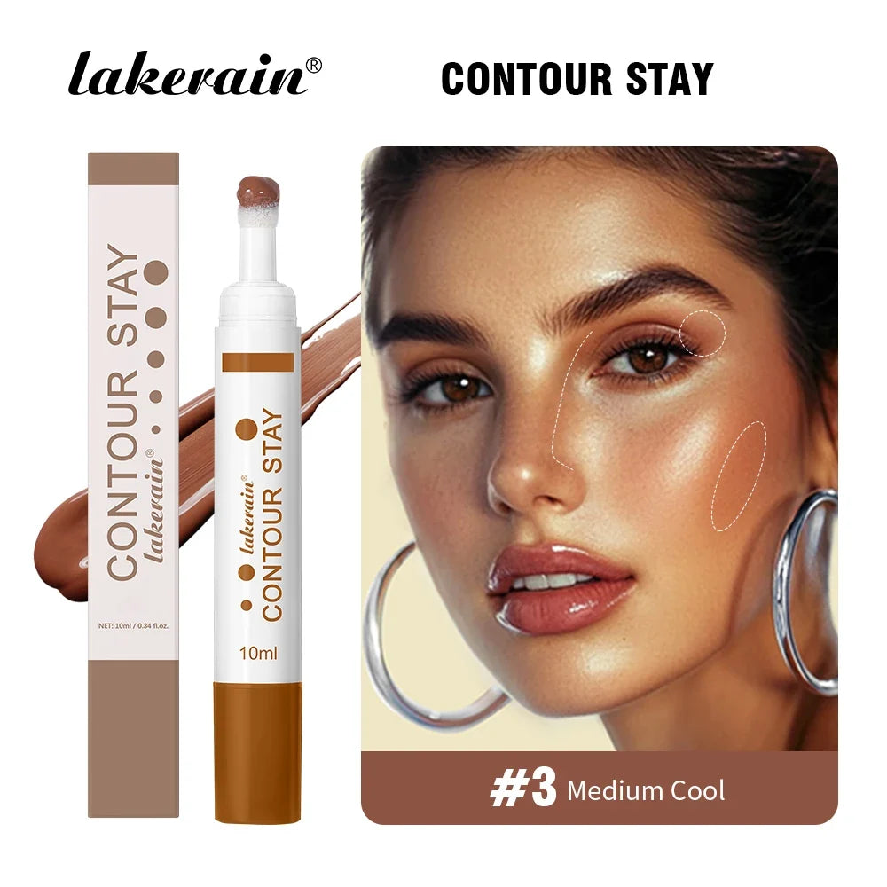 6-colors Moisturizing Liquid Contour Stay Cream Bronzer Waterproof Lightweight 3D Concealer Nourishing Face Contour Makeup