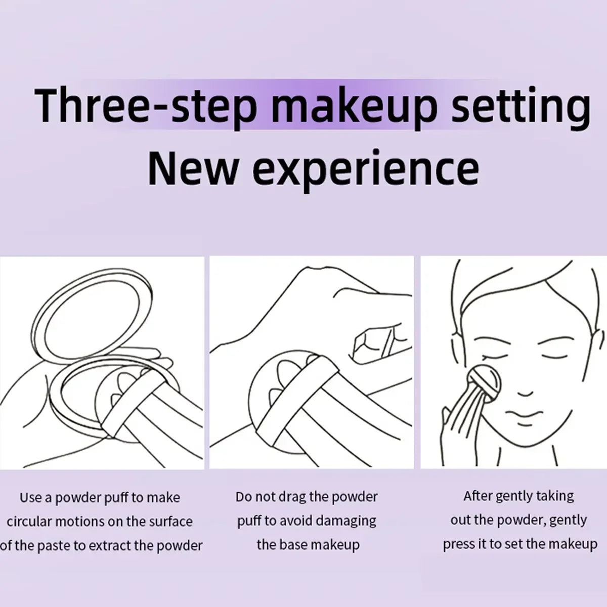 Lavender Pressed Powder Matte Powder Lasting Oil Control Full Coverage Face Compact Setting Powder Makeup Foundation Cosmetics