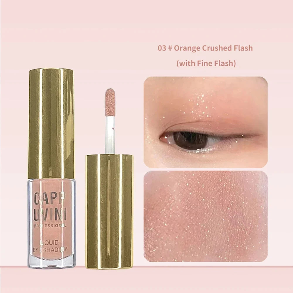 Cappuvini Liquid Eyeshadow Matte Pearlescent Fine Sparkling Long-Lasting Makeup Eye Shadow Highlighter