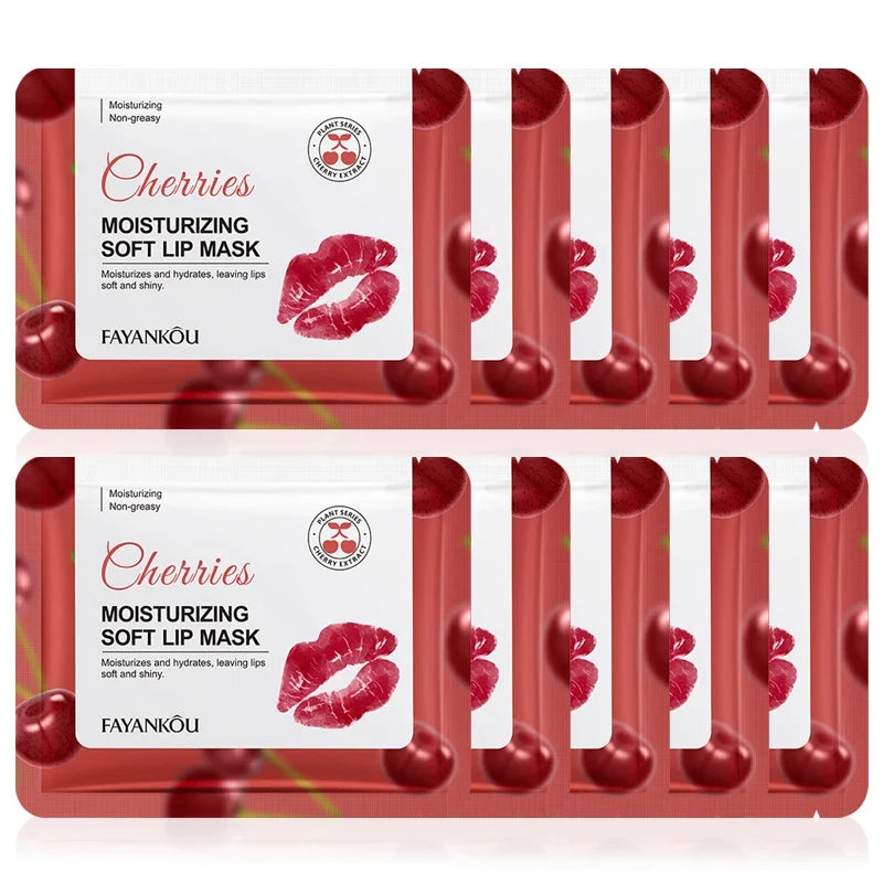 FAYANKOU Cherry Crystal Collagen Lip Mask Moisturizing Plump Lips Lips Moisturizer Lip Patches Lips Plumper Skin Care Products