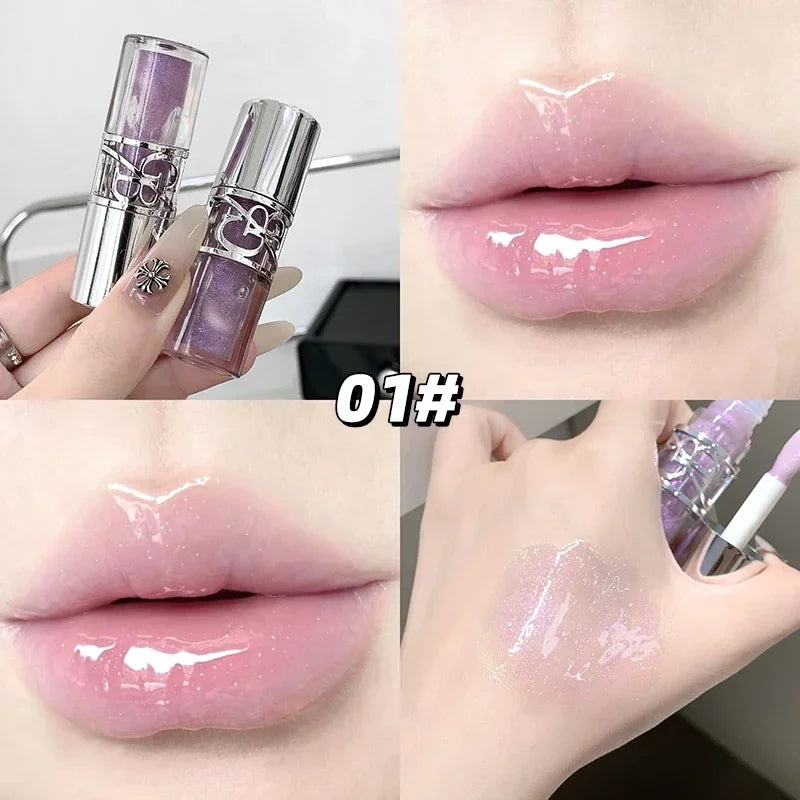 Clear Glass Shine Lip Gloss Mirror Watery Moisturize Plumper Long Lasting Lip Tint Juicy Lip Oil Gloss Stain Makeup