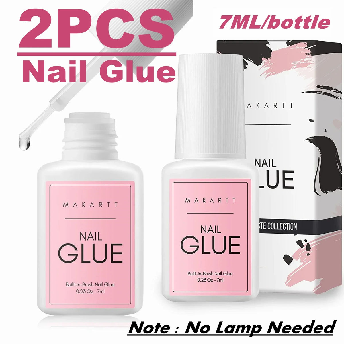 Nail Glue Remover for Press on Nails, 50ML Nail Glue Remover for UV Nail Glue, Non acetone Gentle Glue Off for False Nails Glue