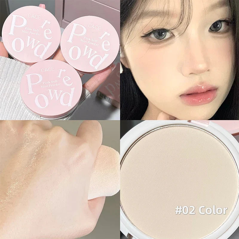 CACE Face Pressed Powder Soft Mist Setting Powder Three-color Pseudo-free Makeup Long Lasting Oil Control Waterproof Foundation