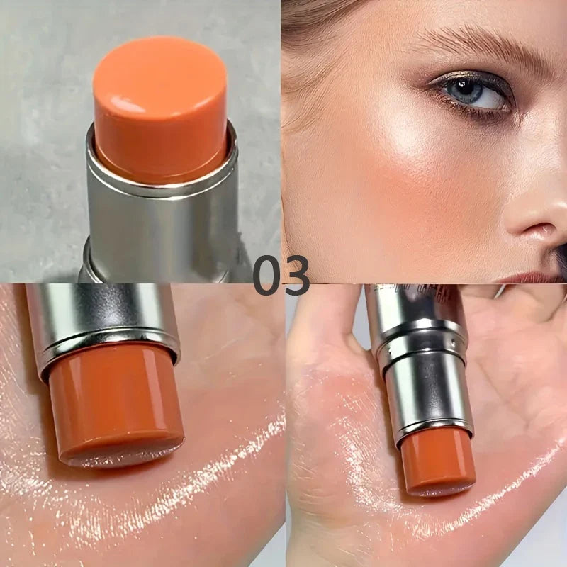Waterproof Brighten Face Highlighter Blush Stick Makeup Glitter Corrector Contour Illuminator Shimmer Rouge Stick Cream Cosmetic