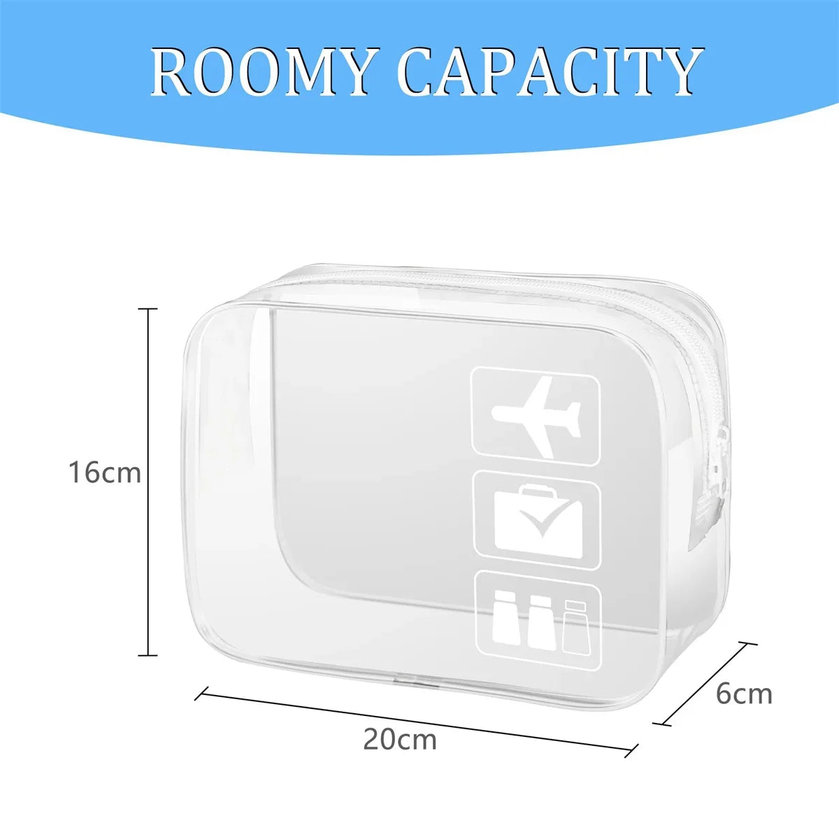1pc Clear Toiletry TSA Approved Travel Bag Travel Carry On, Airport Aviation Accessories Compliant Bag, Quart Size Women's and M