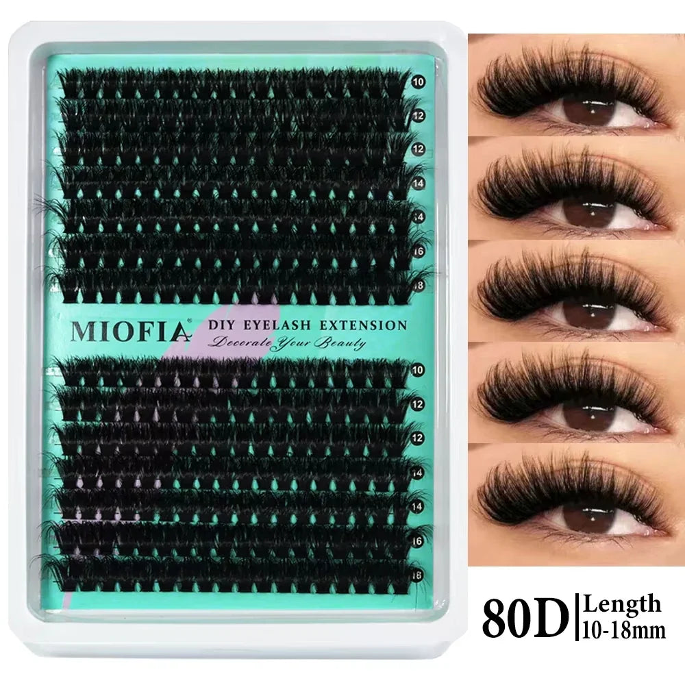 New 14/30 Rows DIY 5D Fluffy Lash Clusters 30D-150D Thick Eyelash Clusters Individual Lashes 10-18mm Cluster Eyelash Extension