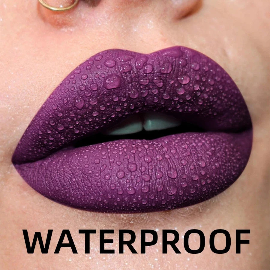 19 colors Matte Velvet Lip Gloss Waterproof Liquid Lipstick Nude Black Lips tint Makeup Lip Glaze Cosmetics Red Lip Stain Beauty
