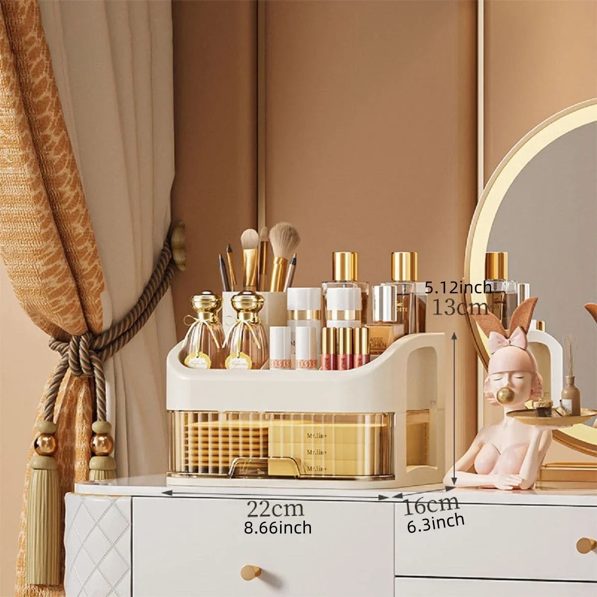 1pc Multi-layer Makeup Storage Box,Cosmetics Storage For Skin Care,Eyeshadow,LotionsLipstick,Great For Dresser,Bathroom,Bedroom