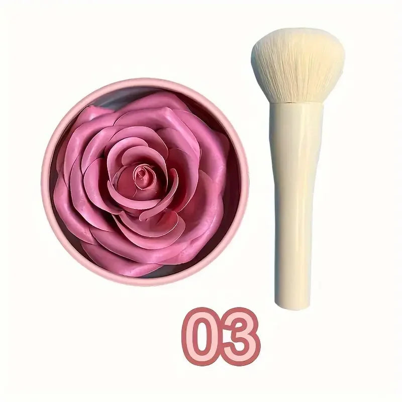 2pc Petal Blush Palette set with brush,Highgloss Contouring Cream Contour Makeup Rouge for Women Beauty Cosmetics Makeup Palette