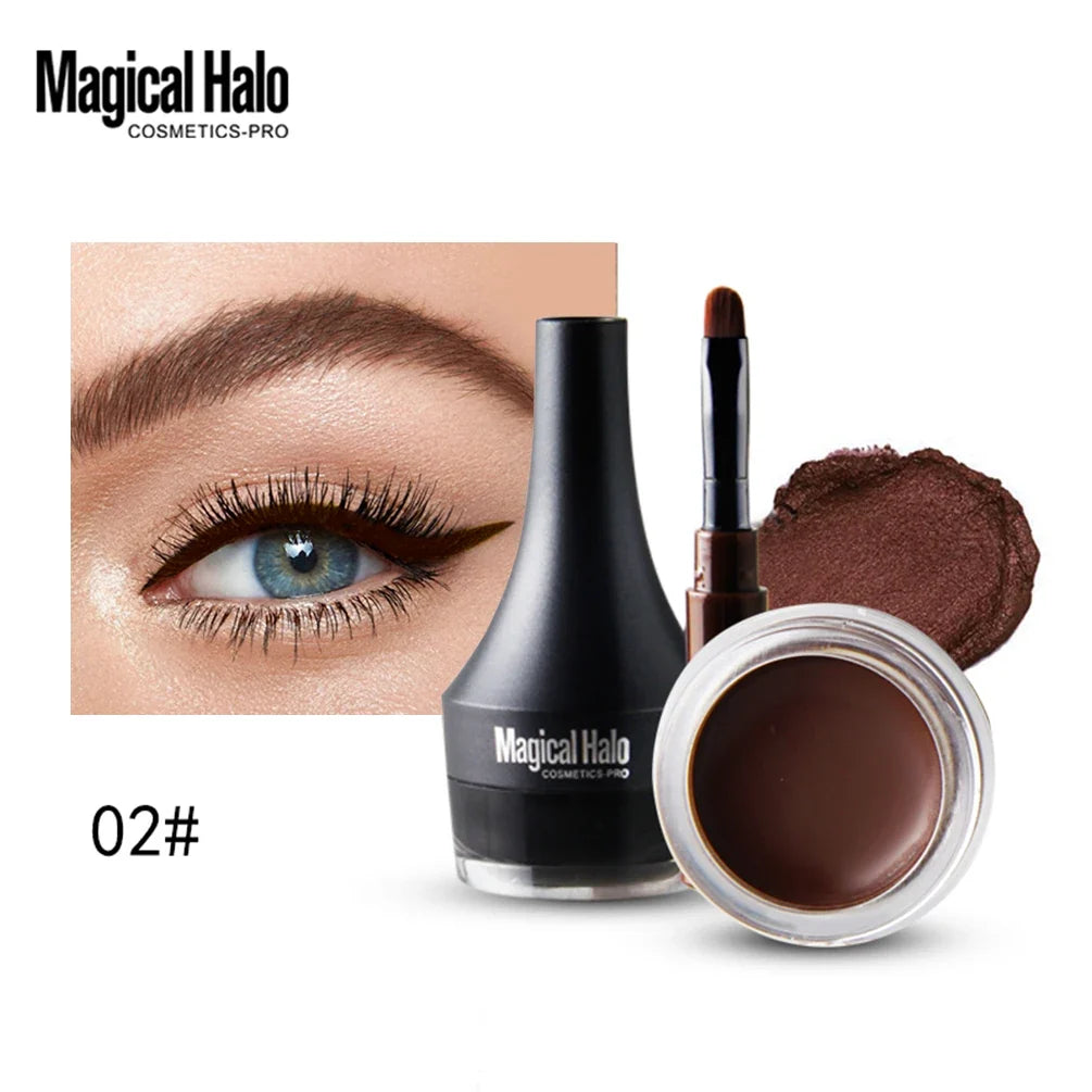 Waterproof Eyebrow Pomade & Gel Eyeliner Cream - Long-lasting 4.5g