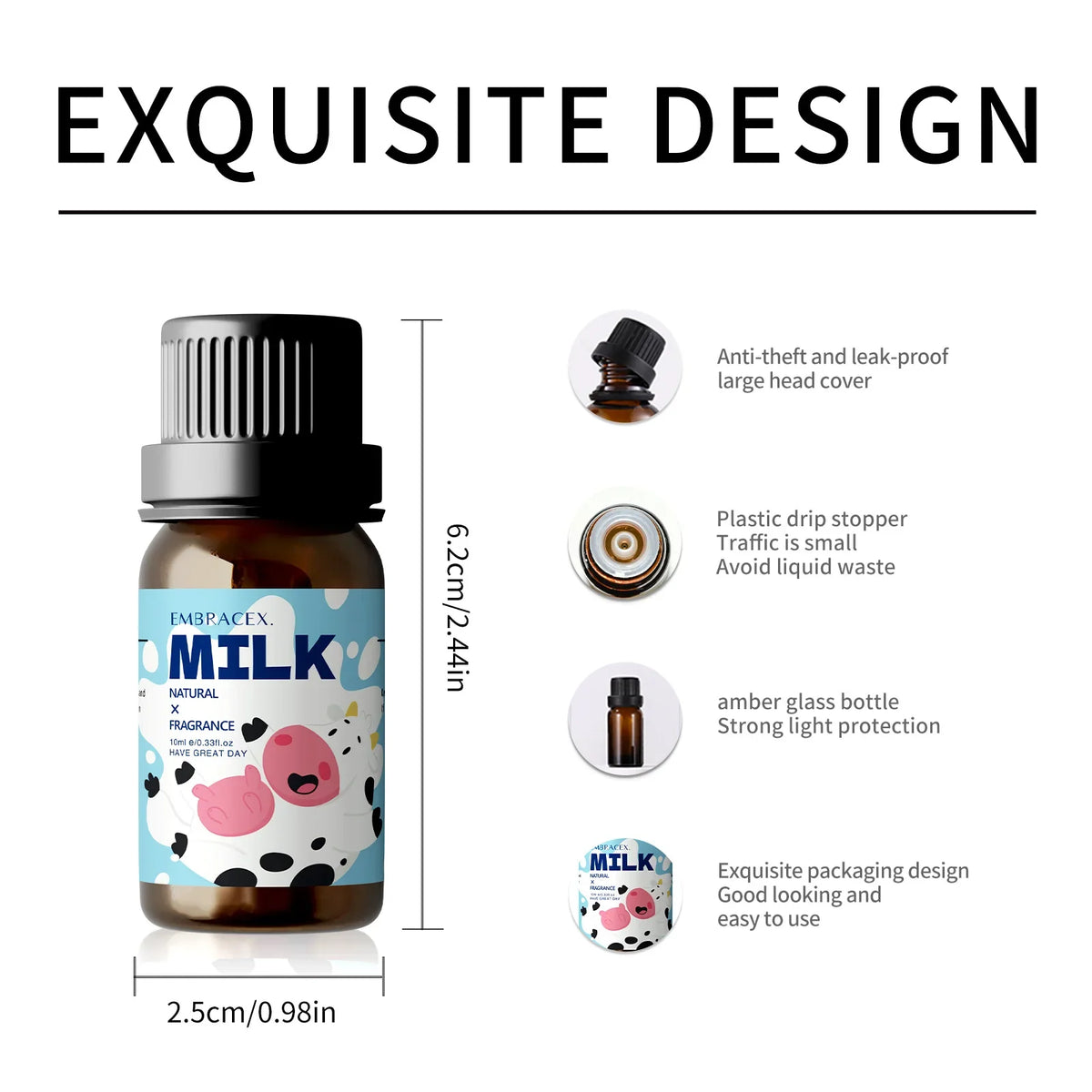 10ml Milk Fragrance Perfume Essential Oils Aromatherapy Oil Long Lasting Fragrance Car Aromatherapy For Women Gift