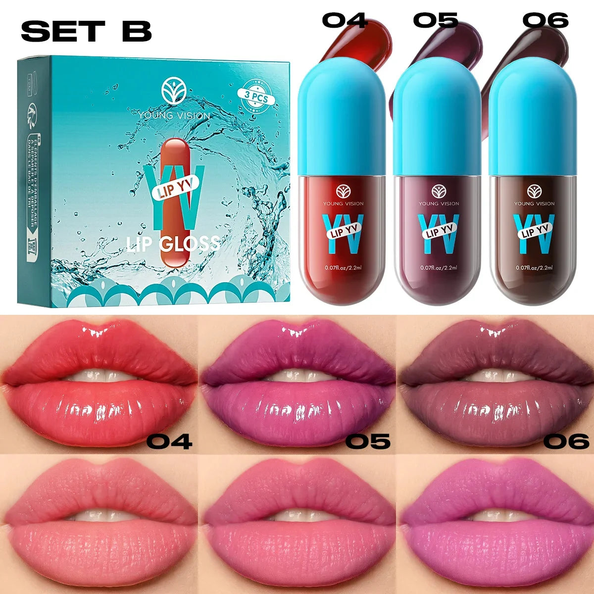 Mini Velvet Matte Lip Gloss Set, 3pc/4pcs Non-Fading, Non-Stick Cup, Long-Lasting Fruit Scented Lip Tint, Smooth and Lightweight