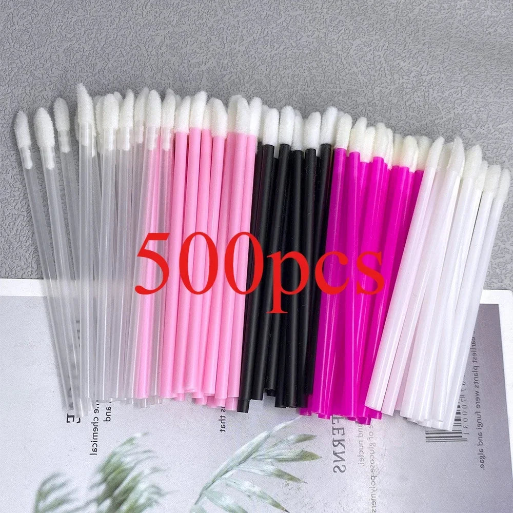 500pcs Lip Brush Disposable Lipstick Brush Eyelash Microbrush Mascara Wands Applicator Swab Eyelash Extension Tools Wholesale